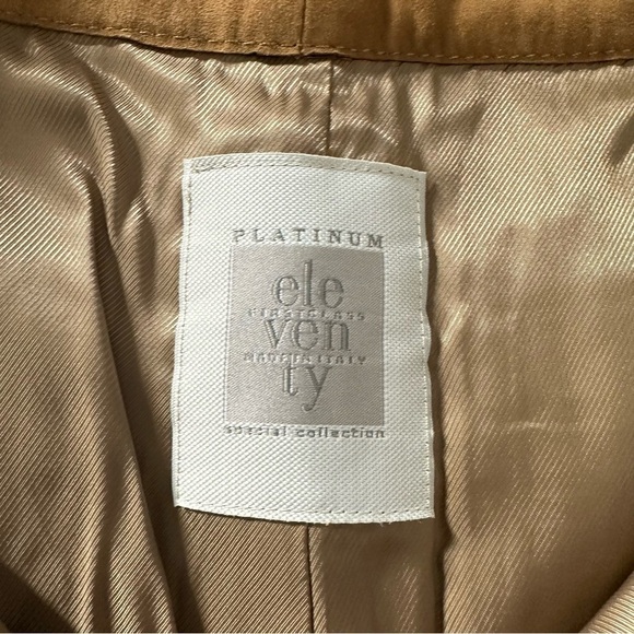 Eleventy Platinum Leather Suede Straight Leg Pants Size US 2 EU 40 Camel Brown - Picture 4 of 12